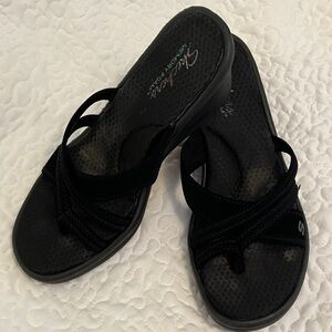Pretty memory foam black sandals by Skechers, size 9M!